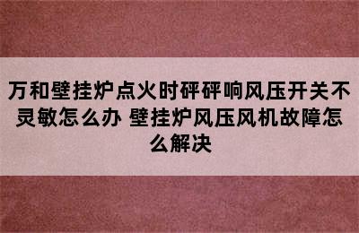 万和壁挂炉点火时砰砰响风压开关不灵敏怎么办 壁挂炉风压风机故障怎么解决